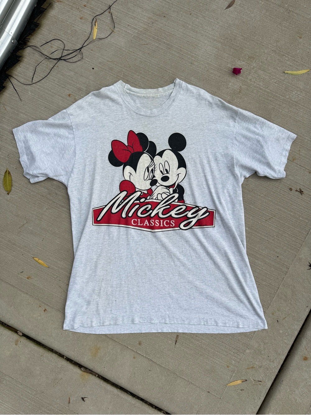 Vintage 90s Disney Mickey Classics Jerry Leigh Gray Shirt Single Stitch 2XL